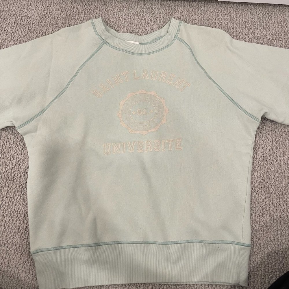 "Saint Laurent University" Short Sleeve Sweatshirt